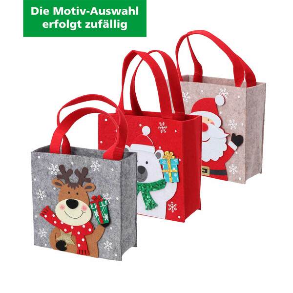 Bild 1 von Geschenktasche Weihnachten aus Filz (Motivauswahl erfolgt zufällig)