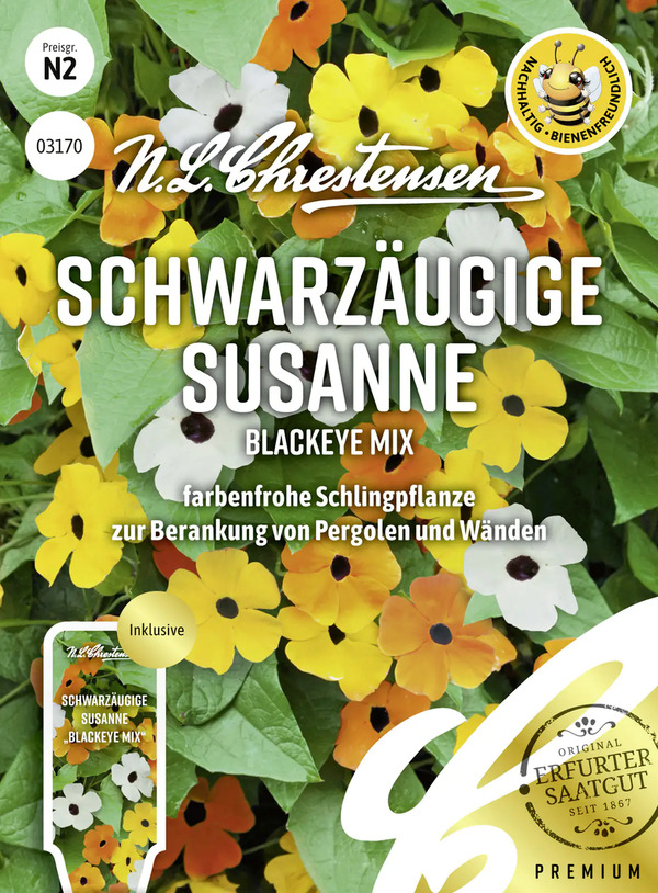 Bild 1 von N.L.Chrestensen Saatgut Schwarzäug.Susanne Blackeye Mix ca. 15 Pflanzen