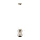Bild 1 von Hängeleuchte Elstead Asher, Silber, Metall, Glas, 33.6 cm, Grüner Punkt, RoHS, höhenverstellbar, Lampen & Leuchten, Innenbeleuchtung, Hängelampen, Esstischlampen