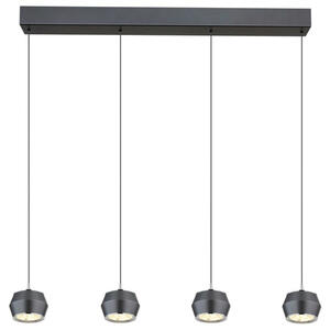 Globo Led-Hängeleuchte, Grau, Opal, Metall, Kunststoff, 10x200 cm, höhenverstellbar, Lampen & Leuchten, Leuchtenserien