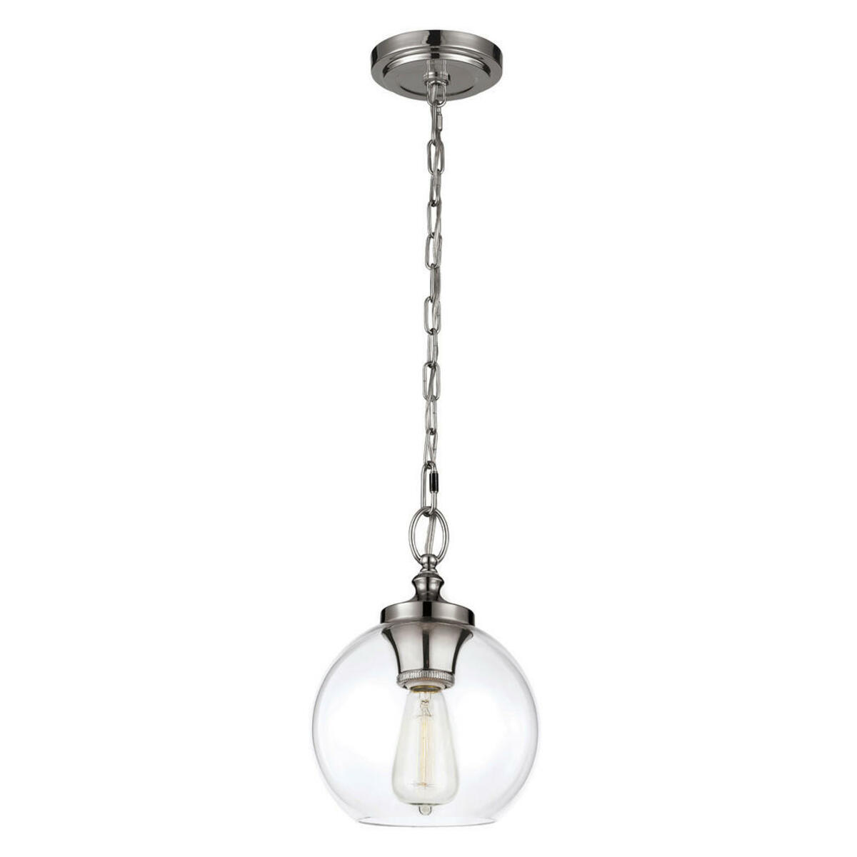 Bild 1 von Hängeleuchte Elstead Tabby, Nickel, Metall, Glas, 44.5 cm, Grüner Punkt, RoHS, Lampen & Leuchten, Innenbeleuchtung, Hängelampen, Esstischlampen