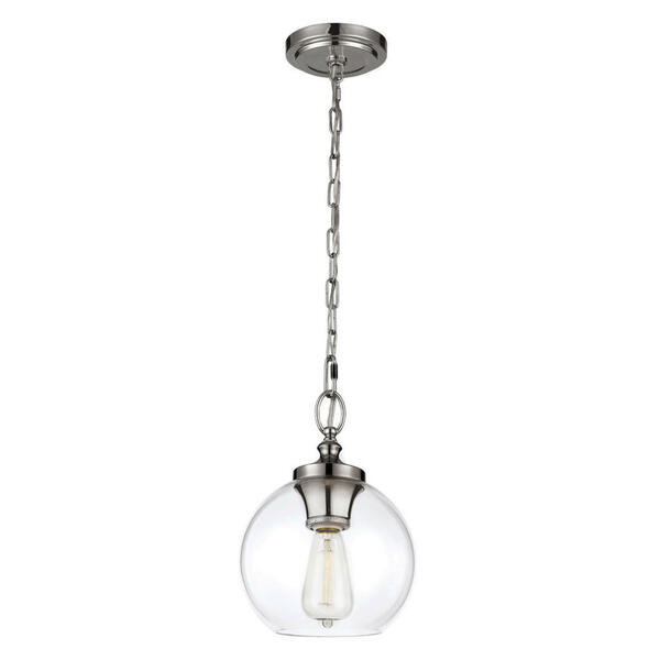 Bild 1 von Hängeleuchte Elstead Tabby, Nickel, Metall, Glas, 44.5 cm, Grüner Punkt, RoHS, Lampen & Leuchten, Innenbeleuchtung, Hängelampen, Esstischlampen