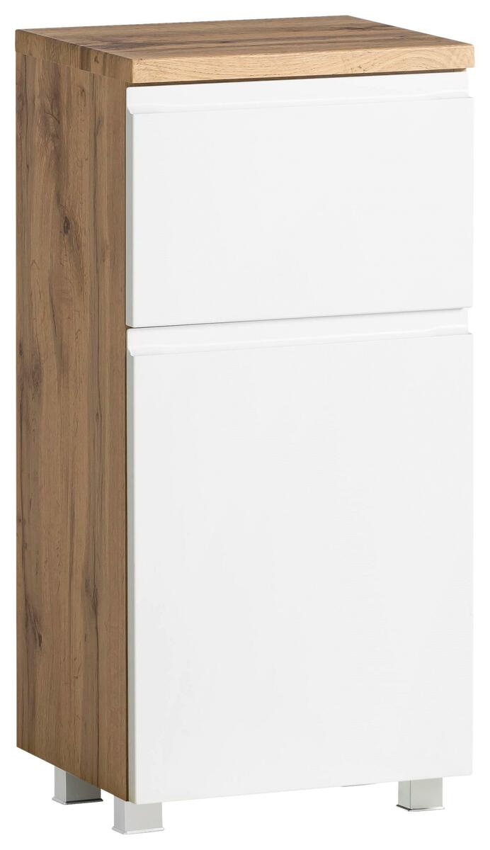 Bild 1 von Hängeschrank Varese B: 40 cm Weiß/Wotaneiche Dekor, Weiß, Eiche Wotan