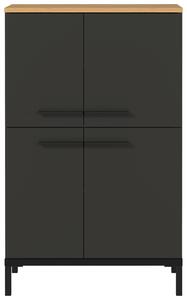 HIGHBOARD Yonkers Graphitfarben B: 60 cm, Graphitfarben, Eichefarben