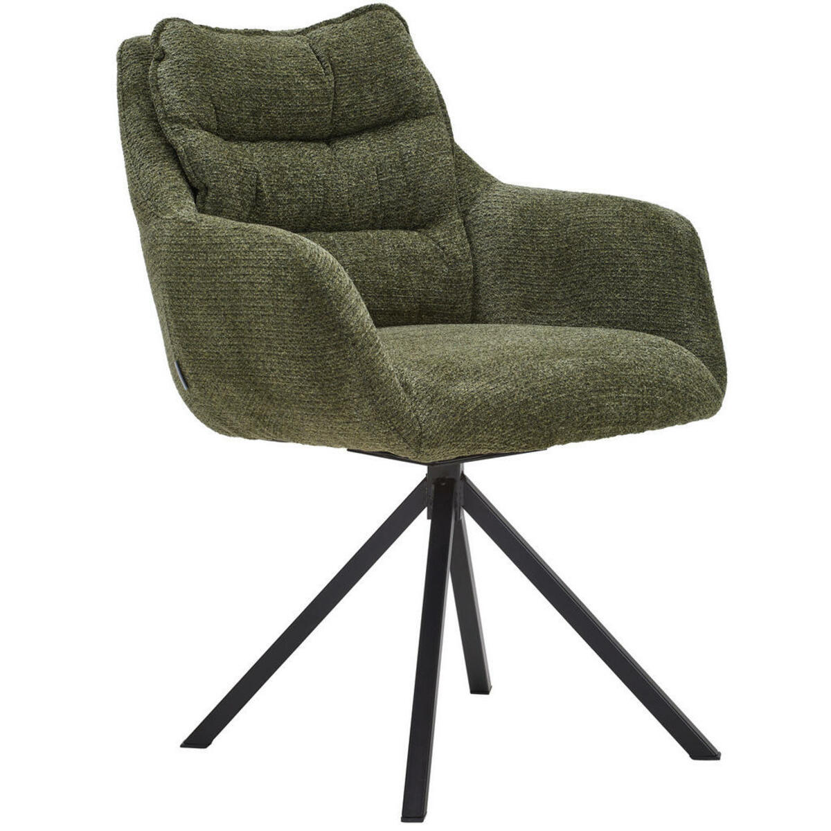 Bild 1 von Linea Natura Armlehnstuhl, Grün, Schwarz, Metall, Textil, eckig, 59x86x69.5 cm, Stoffauswahl, Typenauswahl, Gestellauswahl, Sitzfläche 180° drehbar, automatische Rückholfunktion, Esszimmer, Stüh