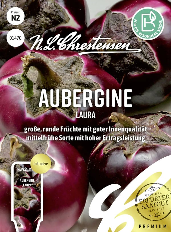 Bild 1 von N.L.Chrestensen Saatgut Aubergine Laura ca. 20 Pflanzen