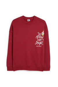 C&A CLOCKHOUSE-Weihnachts-Sweatshirt-SmileyWorld®, Rot, Größe: XS