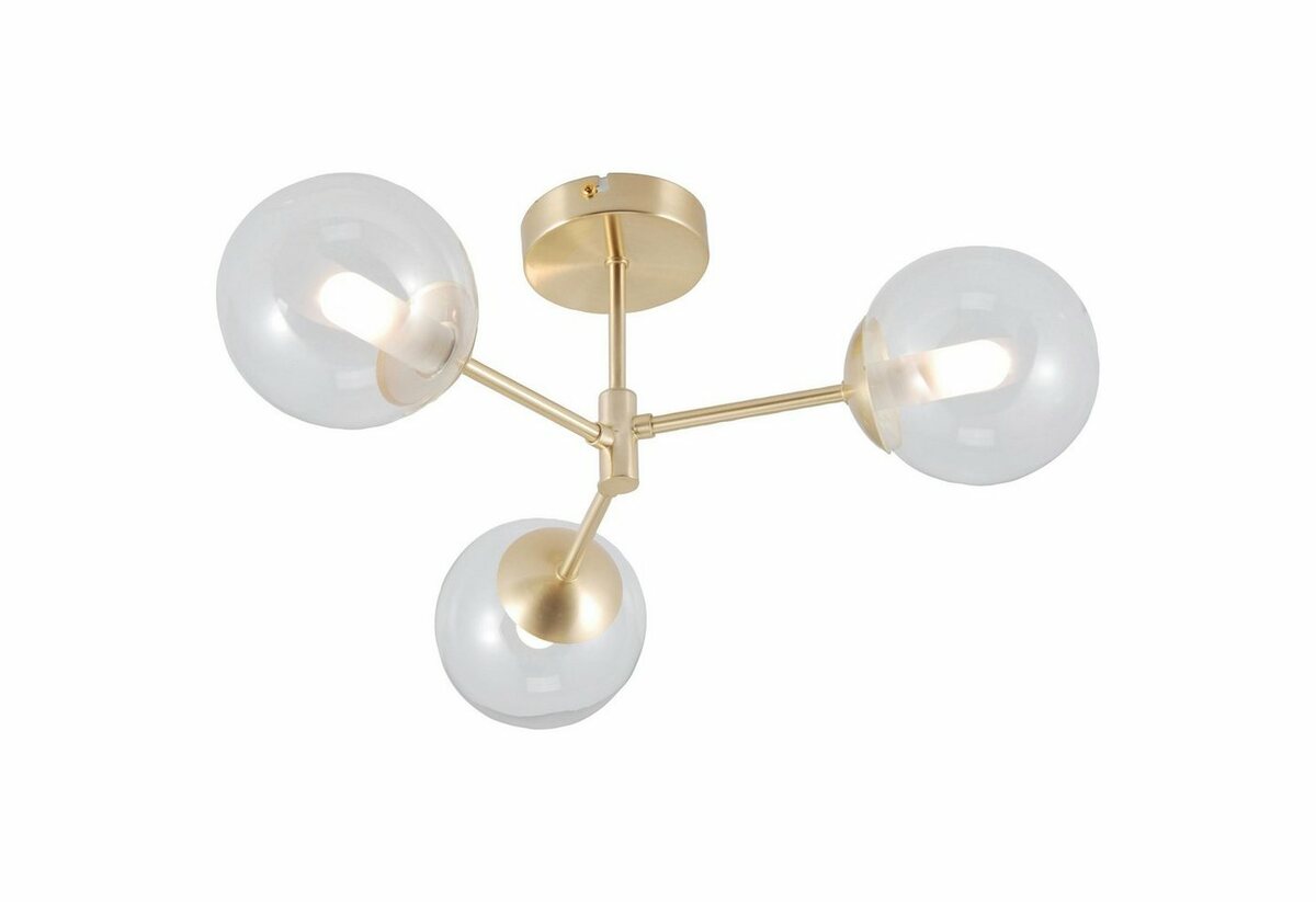 Bild 1 von Brilliant Deckenleuchte Gitse, ohne Leuchtmittel, 21 cm Höhe, Ø 49 cm, 3 x G9, Metall/Glas, goldfarben matt