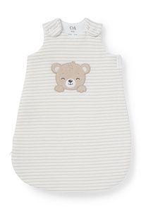 C&A Bärchen-Baby-Schlafsack-0-6 Monate-gestreift, Weiß, Größe: 60 cm