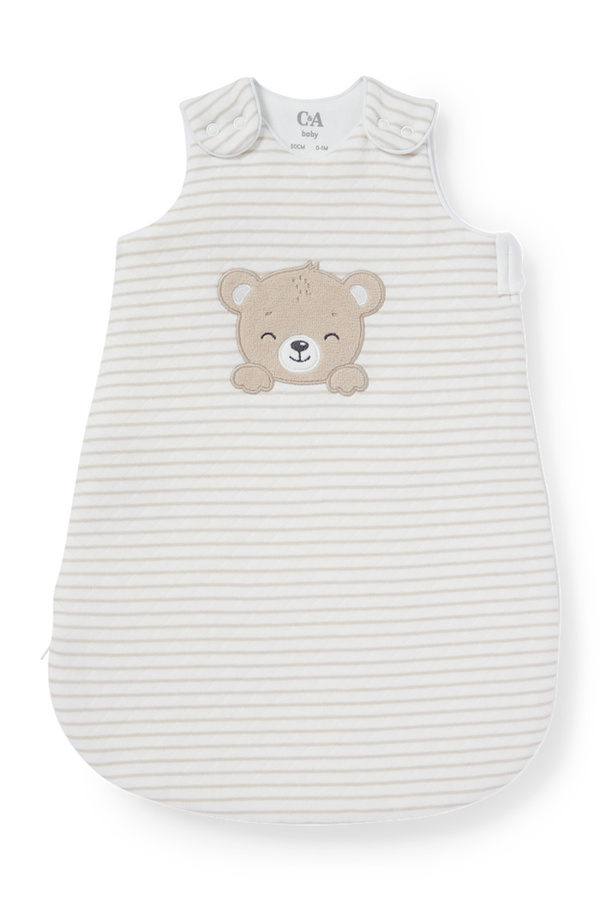 Bild 1 von C&A Bärchen-Baby-Schlafsack-0-6 Monate-gestreift, Weiß, Größe: 60 cm