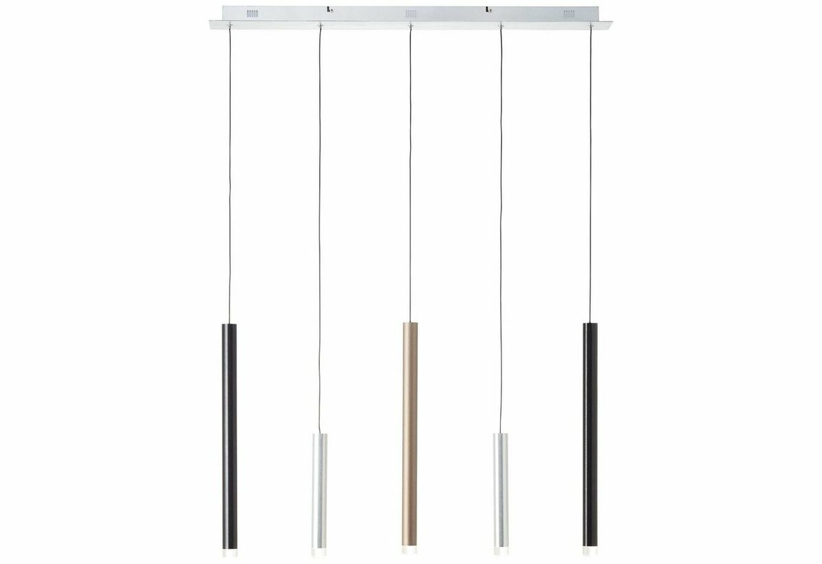 Bild 1 von Brilliant LED Pendelleuchte Cembalo, LED fest integriert, Warmweiß, H 120cm, B 89cm, 3-Stufen dimmbar, 2600lm, warmweiß, alu/schwarz/braun