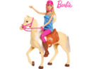 Bild 1 von BARBIE Pferd mit Puppe (blond) Spielset Mehrfarbig