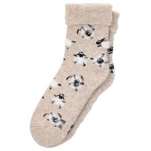 1 Paar Damen Frotteesocken mit Effektgarn BEIGE