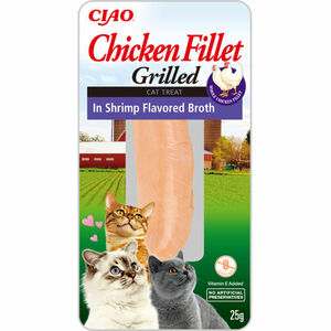 CIAO 2 x Katzensnack gegrilltes Hühnerfilet in Brühe mit Garnelen-Geschmack