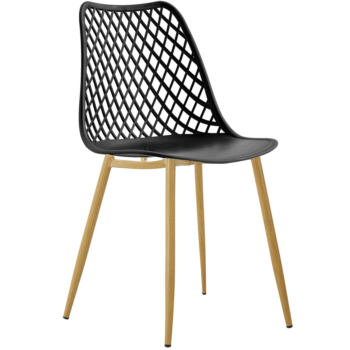 Bild 1 von Moderner Gartenstuhl im eleganten Kunststoff-Design - bequemer Terrassenstuhl in 5 Farbvariationen- pflegeleichte Esstischstühle mit Metallbeinen in Holzoptik für den Außen- und Innenbereich