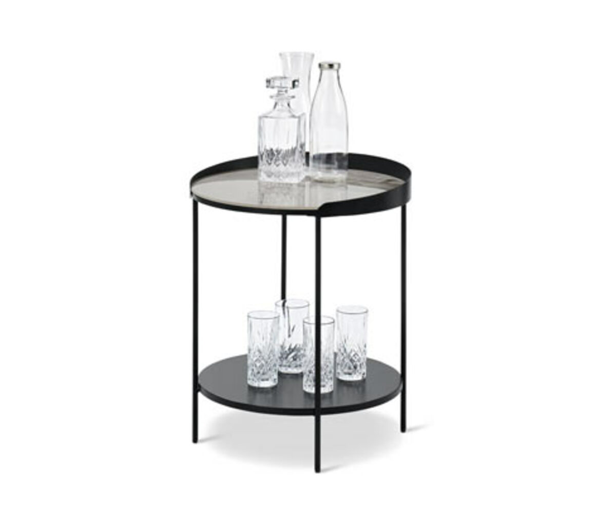 Bild 1 von Beistelltisch mit Keramik-Tischplatte in Mamoroptik