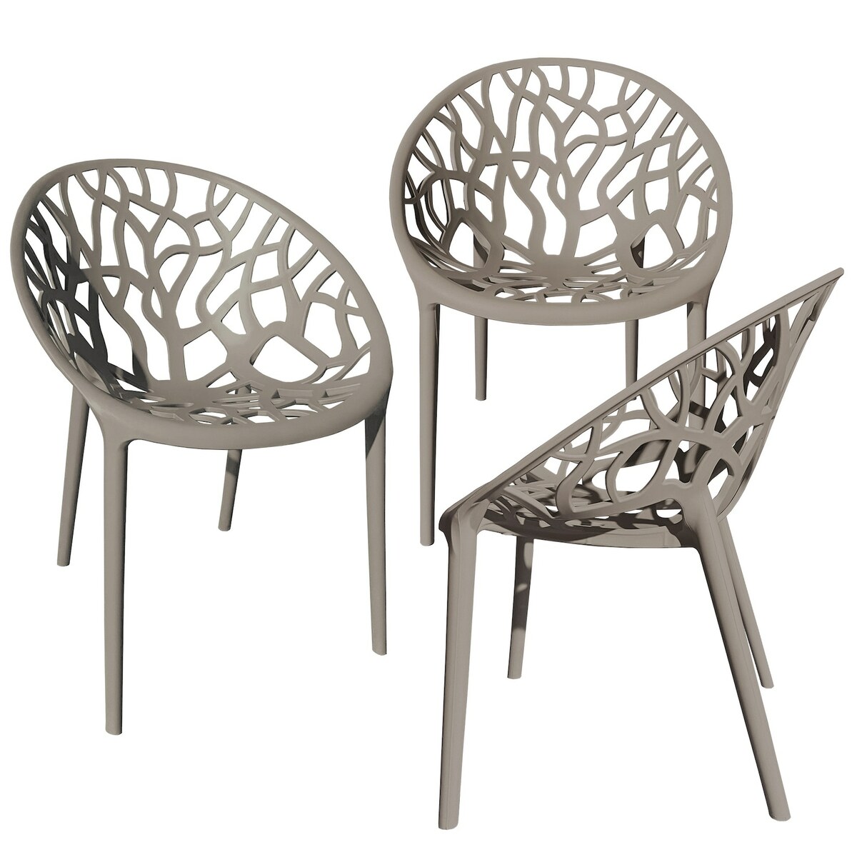 Gartenstühle 2er-Set Aus Rattan - Stapelbar & Wetterfest In Grau-Braun