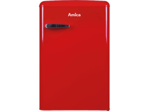 AMICA VKS 15620-1 R Retro Edition Kühlschrank (E, 875 mm hoch, Rot)