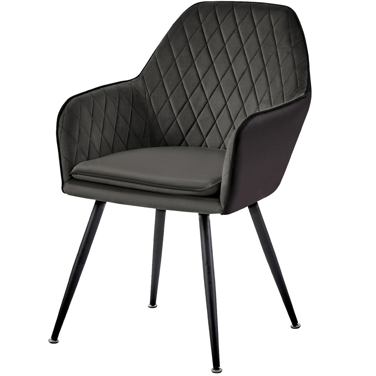 Bild 1 von Exklusive Esszimmerstühle in Samt- und Lederoptik - pflegeleichte Loungesessel mit Armlehnen in 4 Farbvariationen - gepolsterte Küchenstühle mit abgestepptem Bezug - stabile Stühle Esszimmer mit