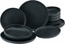 Bild 1 von CreaTable Tafelservice Geschirr-Set Uno Black (12-tlg), 4 Personen, Steinzeug, Service, schwarz, seidenmatte Spezialglasur,12 Teile, für 4 Personen