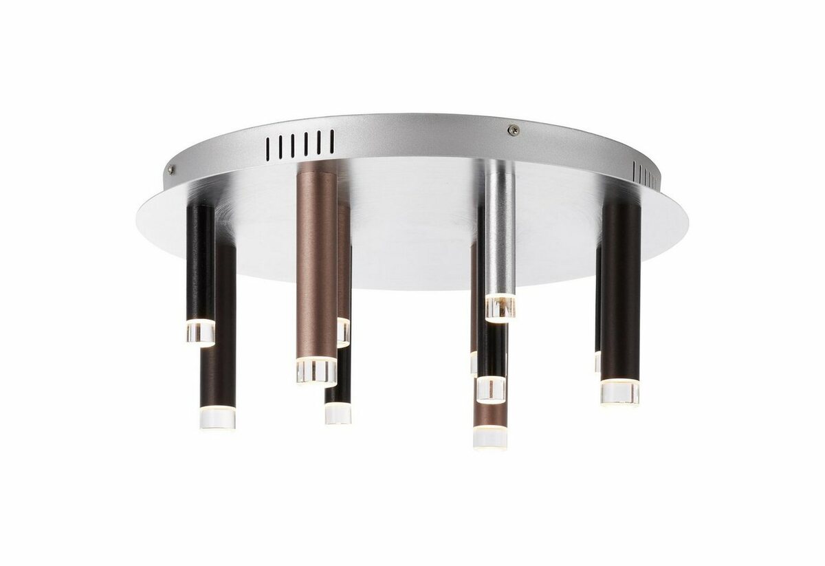 Bild 1 von Brilliant LED Deckenleuchte Cembalo, LED fest integriert, Warmweiß, Ø 51 cm, 3-Stufen dimmbar, 5400lm, warmweiß, Metall, alu/schwarz/braun