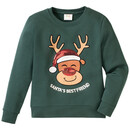 Bild 1 von Mädchen Weihnachtssweatshirt mit Rentier DUNKELGRÜN