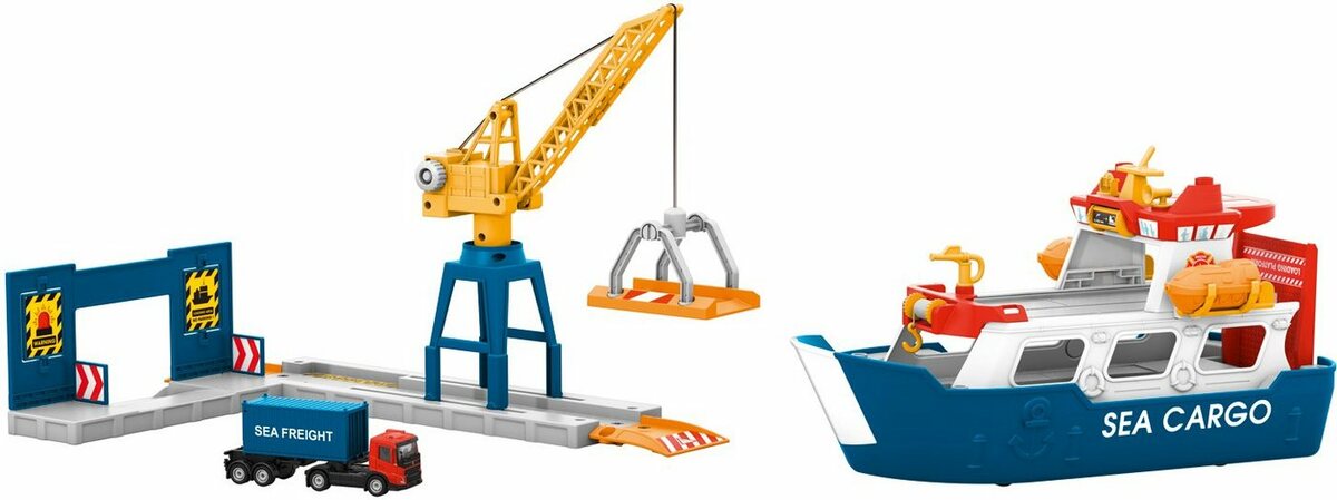 Bild 1 von Märklin Modelleisenbahn-Gebäude Märklin my world - Frachtschiff und Hafenkran - 72223, Spur H0