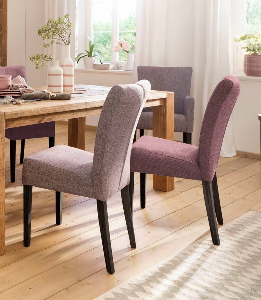 Bild 1 von Home affaire Stuhl Queen (Set, 2 St), Beine aus massiver Buche, wengefarben lackiert