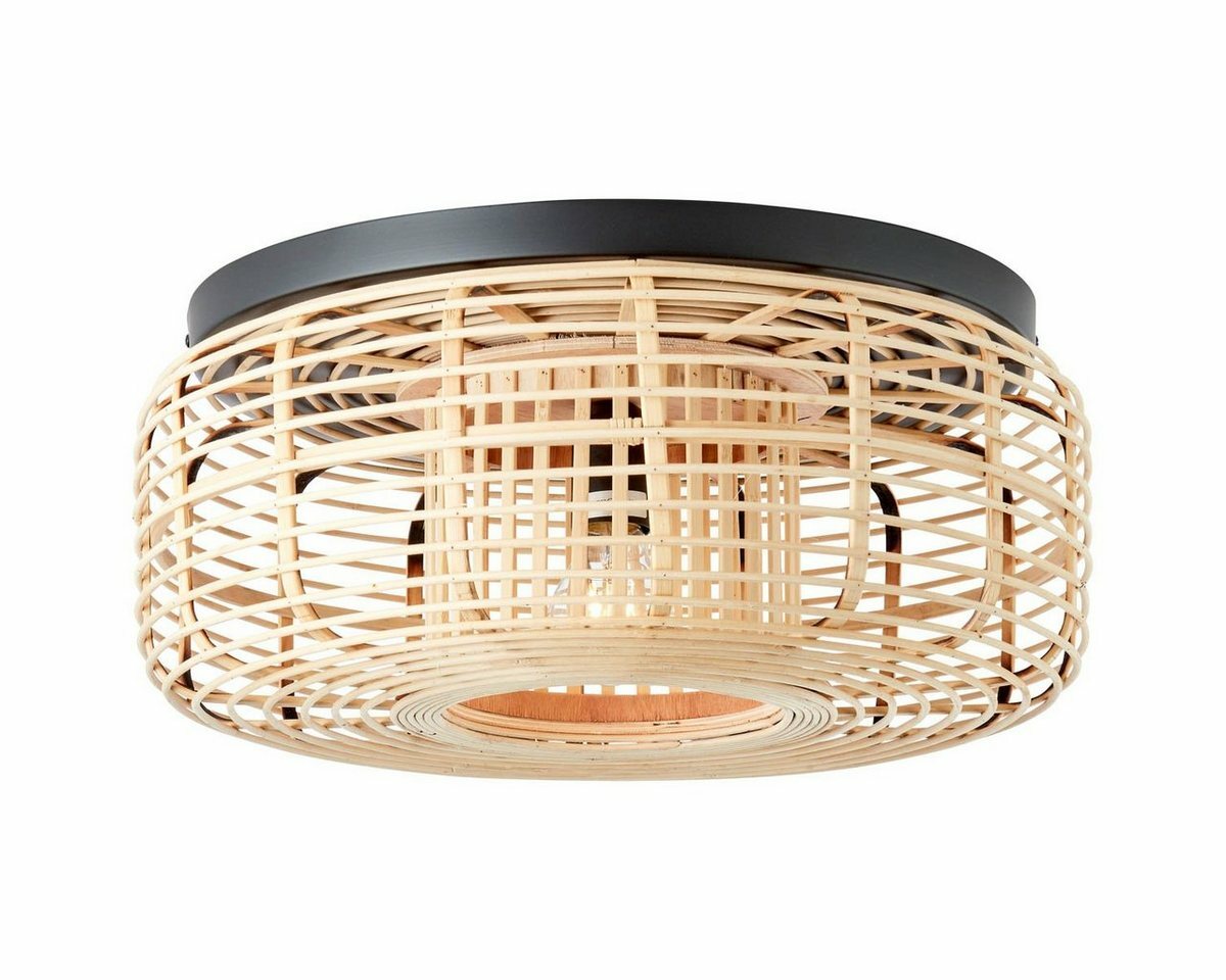 Bild 1 von Brilliant Deckenleuchte Crosstown, ohne Leuchtmittel, 19,5 cm Höhe, Ø 45 cm, E27, Metall/Bambus, holz hell/schwarz