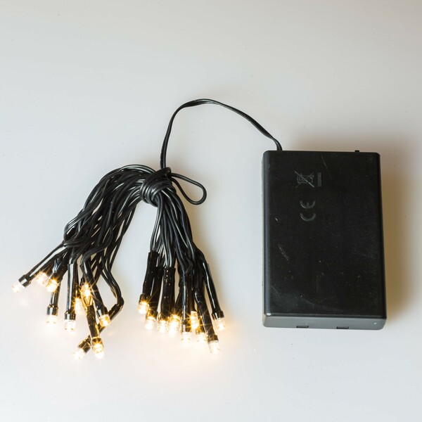 Bild 1 von 20 LED Lichterkette batteriebetrieben warmweiß Fairy Lights 2m Kabel dunkelgrün