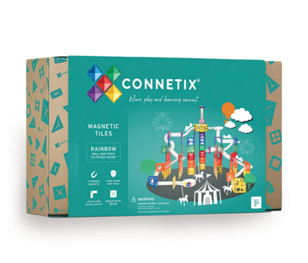 Bild 1 von Connetix Magnetspielzeugset Kugelbahn, 92-teilig