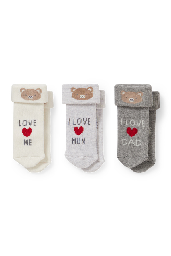 Bild 1 von C&A Multipack 3er-Bärchen-Erstlings-Socken mit Motiv, Weiß, Größe: 12-13