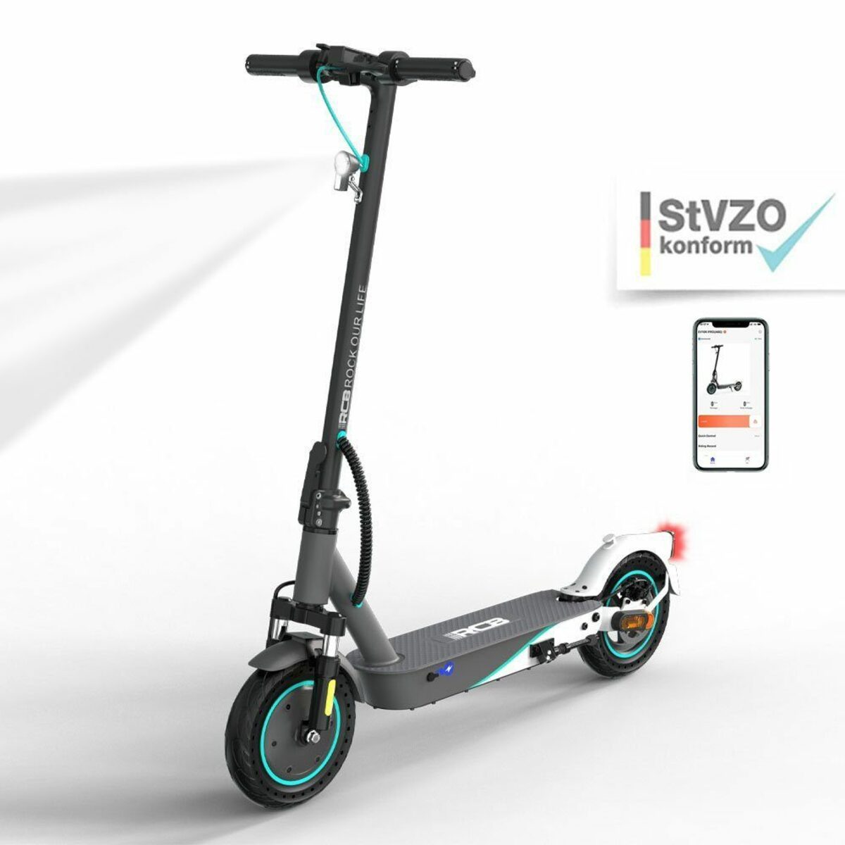 Bild 1 von RCB E-Scooter 10 Zoll, 20,00 km/h, mit Straßenzulassung Max 35km E-roller mit app max 20km/h Mit ABE