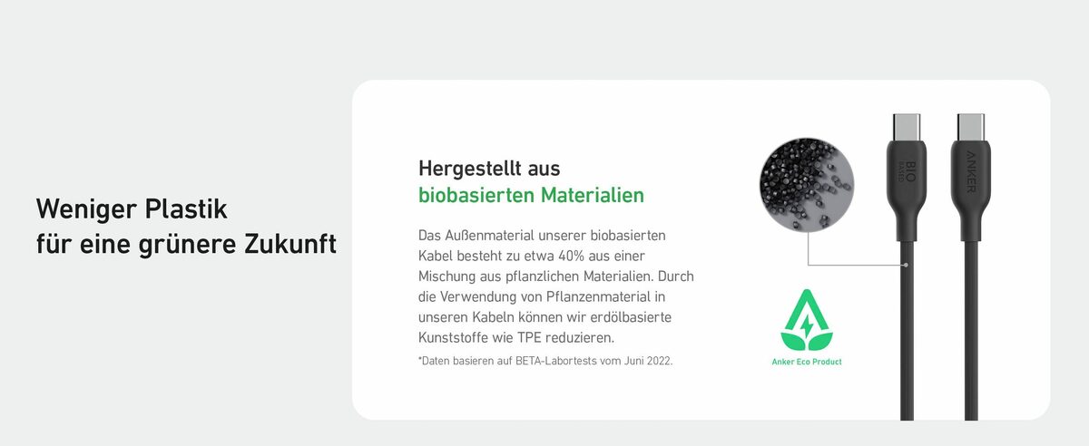 Bild 2 von Anker 543 Eco-friendly Bio-TPU Smartphone-Kabel, USB-C (182,88 cm)