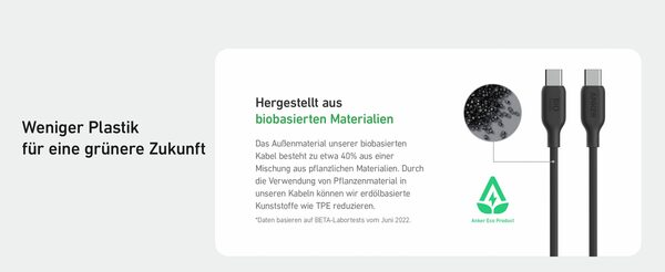 Bild 2 von Anker 543 Eco-friendly Bio-TPU Smartphone-Kabel, USB-C (182,88 cm)