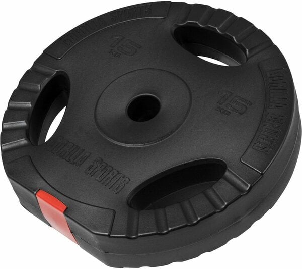 Bild 1 von GORILLA SPORTS Hantelscheiben Hantelscheibe Kunststoff Gripper 15 kg, 15 kg, Schwarz