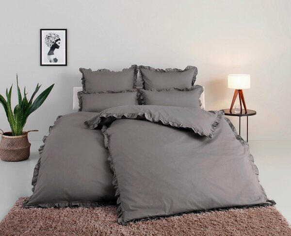 Bild 1 von Bettwäsche Violetta in Gr. 135x200 oder 155x220 cm, Home affaire, Renforcé, 2 teilig, Bettwäsche aus Baumwolle, romantische Bettwäsche mit Volants
