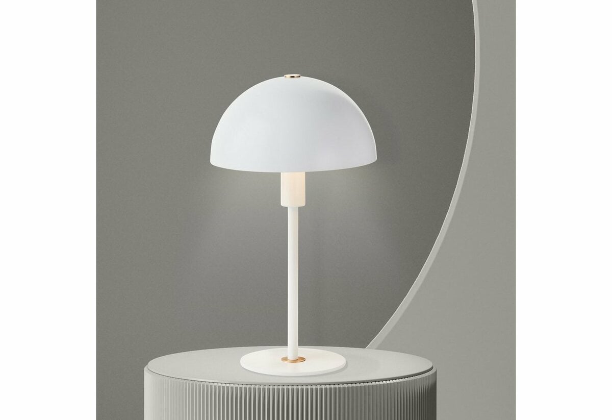 Bild 1 von LeGer Home by Lena Gercke Tischleuchte Linnea, ohne Leuchtmittel, Pilzleuchte, Tischlampe Höhe 35,5 cm, Weiß