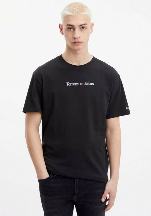 Bild 1 von Tommy Jeans T-Shirt TJM CLASSIC LINEAR LOGO TEE mit Logostickerei, Schwarz