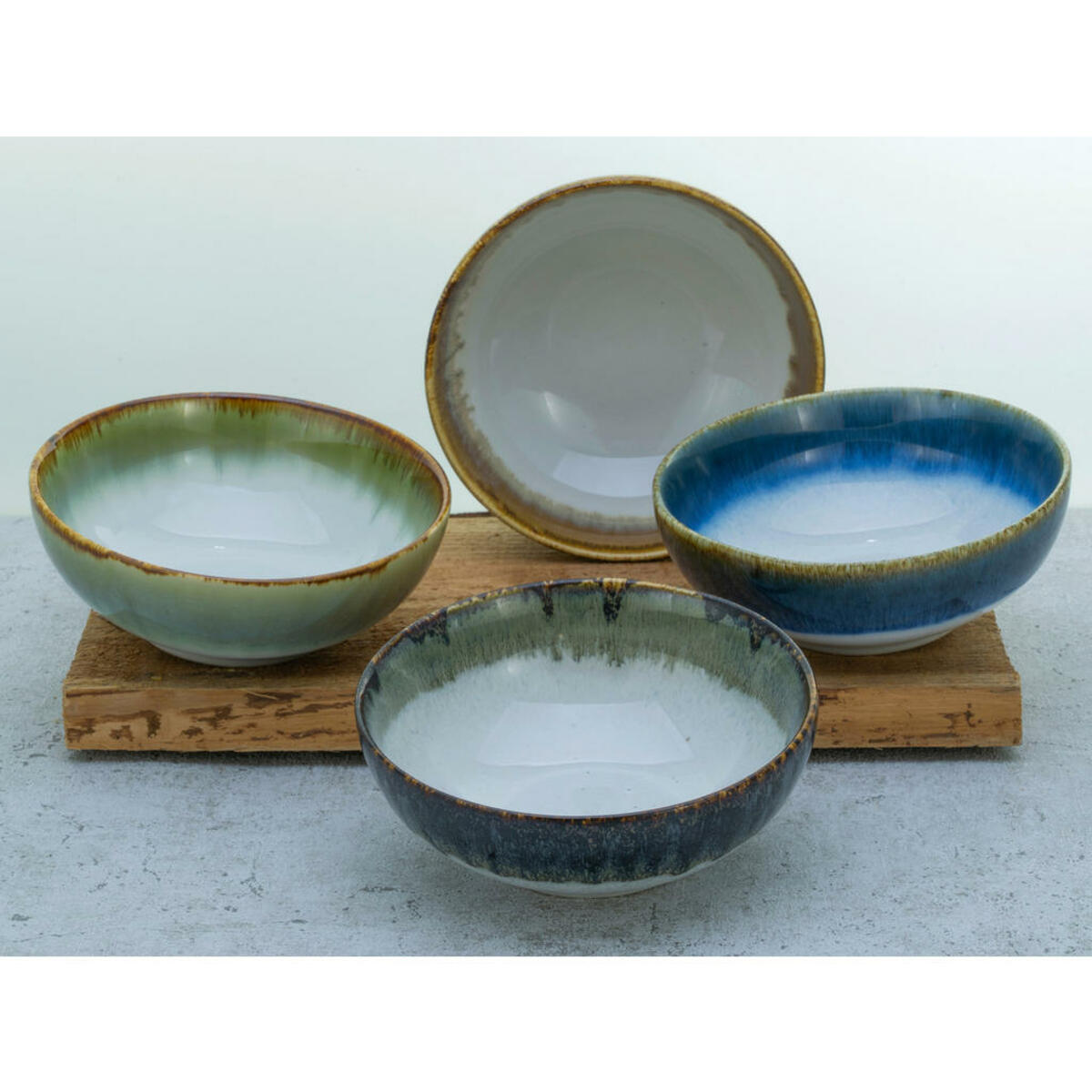 Bild 1 von Creatable Schüsselset Cascade Bowls Mix, Blau, Braun, Grau, Grün, Keramik, 4-teilig, rund, 5.5 cm, Essen & Trinken, Geschirr, Schalen & Schüsseln, Sonstige Schüsseln