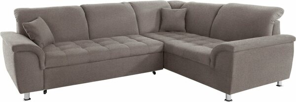 Bild 1 von DOMO collection Ecksofa Franzi, wahlweise mit Kopfteilverstellung (dann Breite: 275 cm), Grau