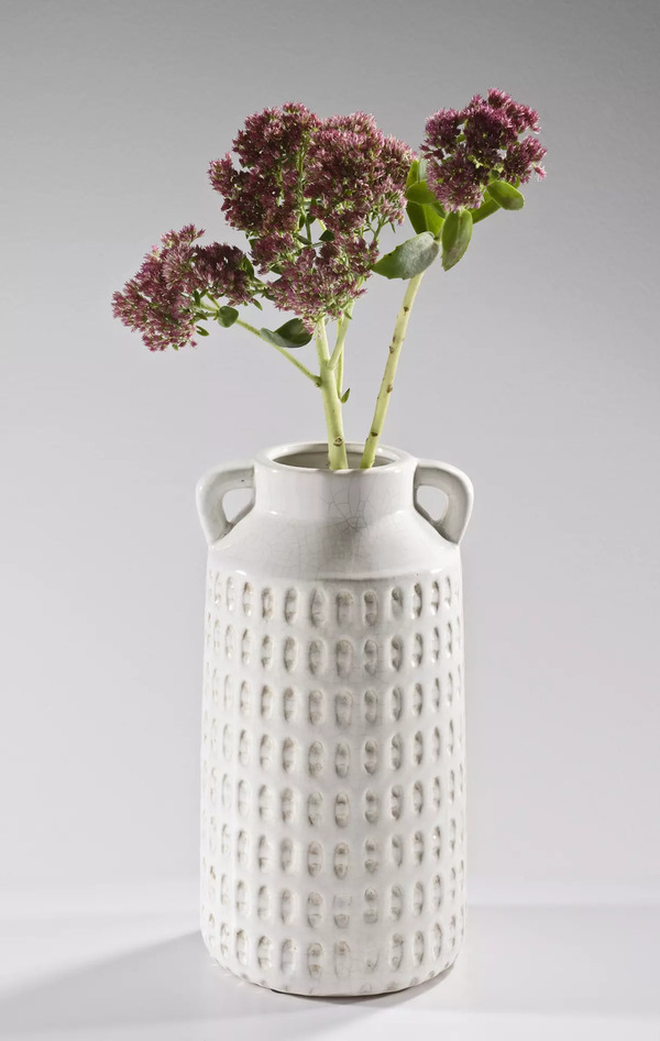 Keramik-Vase Weiß – 15x8x30 Cm, Schlichtes Design Von Alexandra House Living