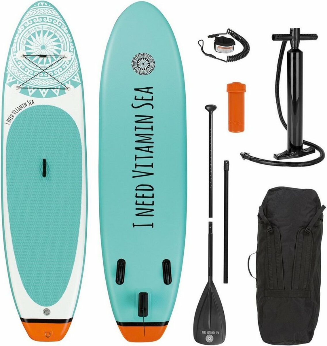 Bild 1 von EASYmaxx Inflatable SUP-Board MAXXMEE Stand-Up Paddle-Board 2020 weiß/blau, (Spar-Set, 7 tlg., mit Paddel, Pumpe und Transportrucksack), Blau|weiß