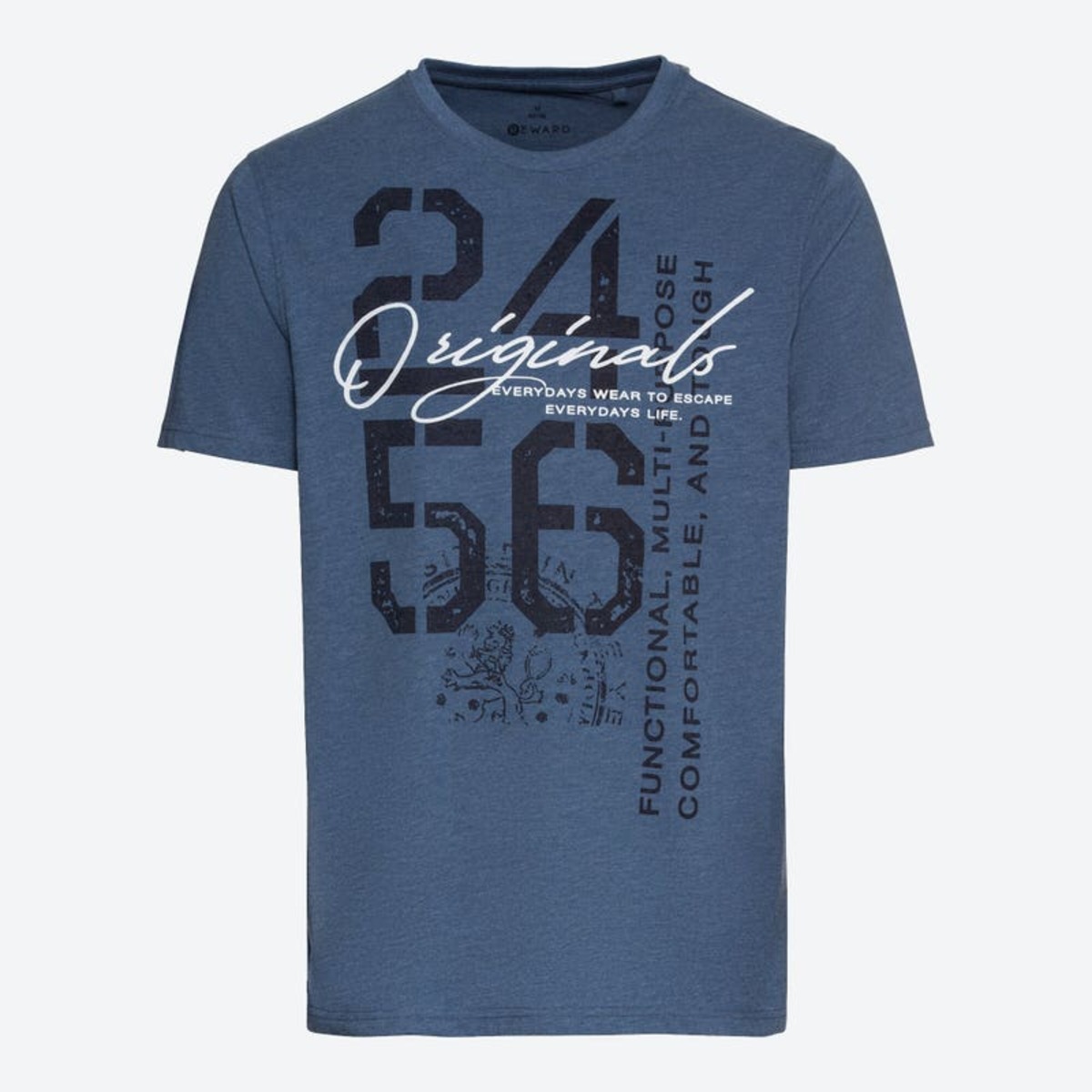 Basic T-Shirt mit großem Frontprint in Kontrast | Online Shop