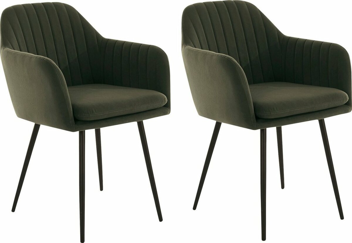 Bild 1 von HELA Armlehnstuhl CARLA (Set, 2 St), bequemer Esszimmerstuhl, Schalenstuhl, Grün