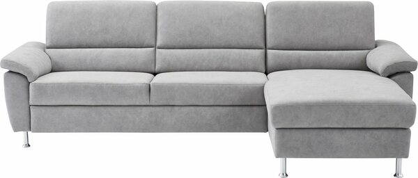 Bild 1 von CALIZZA INTERIORS Ecksofa Onyx, Recamiere links oder rechts, wahlweise mit Bettfunktion, Breite 270 cm, Grau|silberfarben