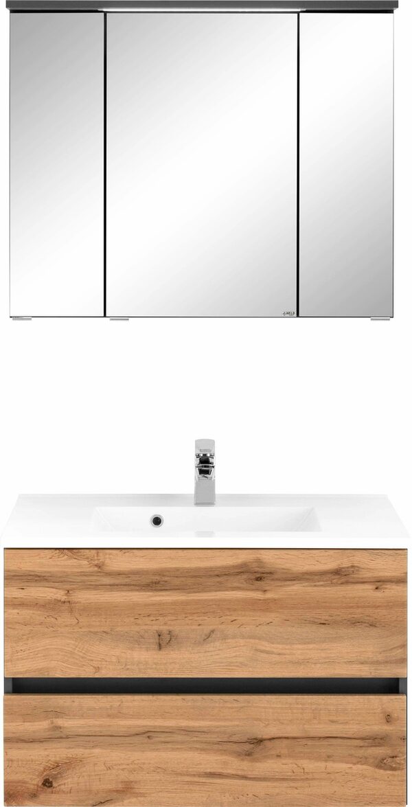 Bild 3 von HELD MÖBEL Badmöbel-Set Lucca, (2-St), Breite 80 cm, mit direkter LED-Beleuchtung