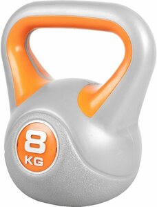 GORILLA SPORTS Kettlebell Kettlebell Stylish Kunststoff 8 kg, Grau|orange