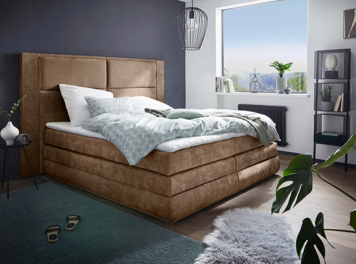Bild 1 von COLLECTION AB Boxspringbett Copenhagen, inklusive Bettkasten, Topper, wahlweise mit LED-Beleuchtung, Braun