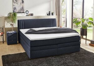 Jockenhöfer Gruppe Boxspringbett Amira, mit Bettkasten und Topper, Blau